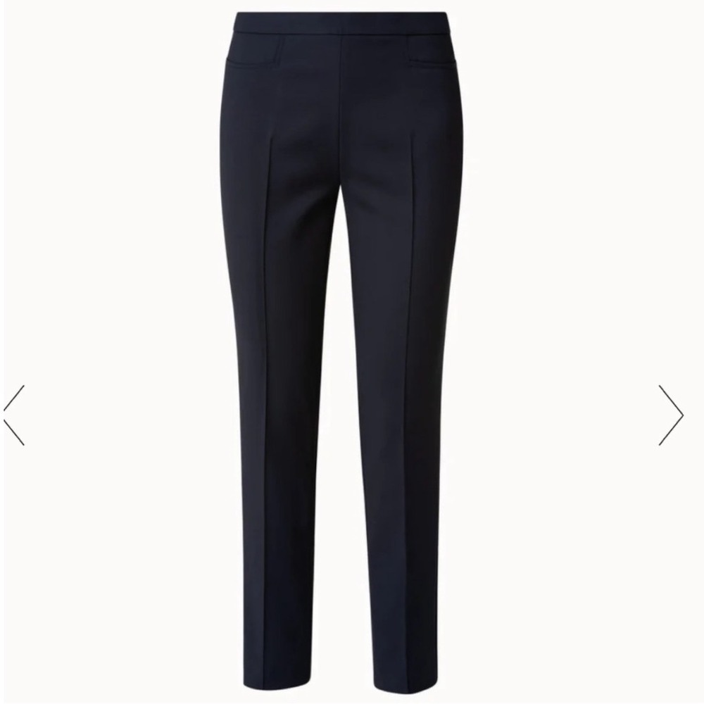 AKRIS‎ PUNTO Franca Slim Ankle Length Cotton Techno Stretch Pants Navy Size 8